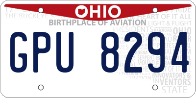 OH license plate GPU8294