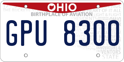 OH license plate GPU8300
