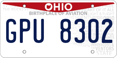 OH license plate GPU8302