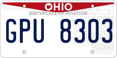 OH license plate GPU8303