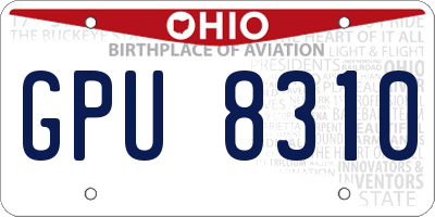 OH license plate GPU8310