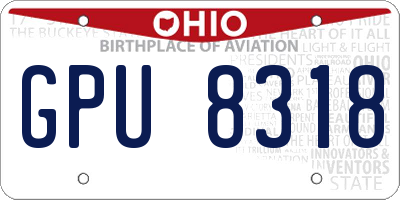 OH license plate GPU8318