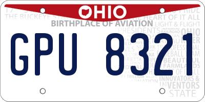 OH license plate GPU8321