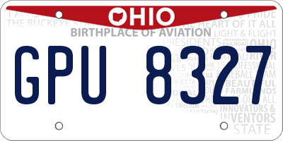 OH license plate GPU8327