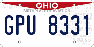 OH license plate GPU8331