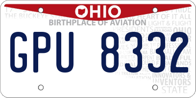 OH license plate GPU8332