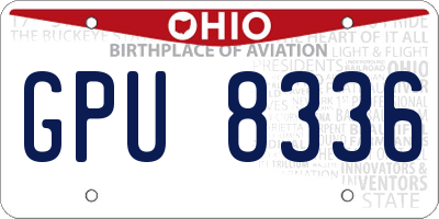 OH license plate GPU8336