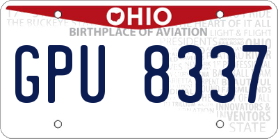OH license plate GPU8337