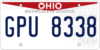 OH license plate GPU8338