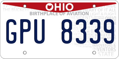 OH license plate GPU8339