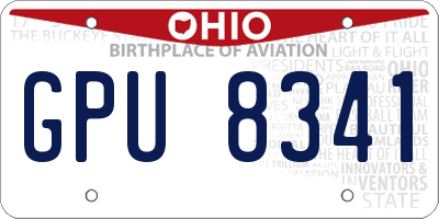 OH license plate GPU8341