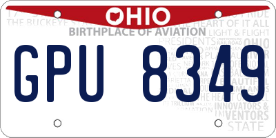 OH license plate GPU8349