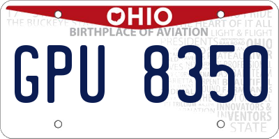 OH license plate GPU8350