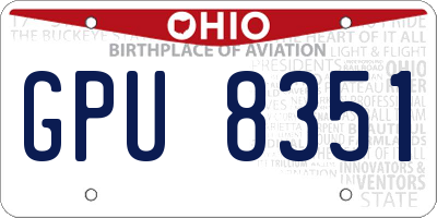 OH license plate GPU8351