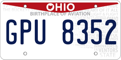 OH license plate GPU8352
