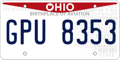 OH license plate GPU8353