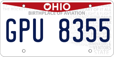 OH license plate GPU8355