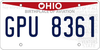 OH license plate GPU8361