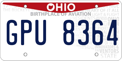 OH license plate GPU8364