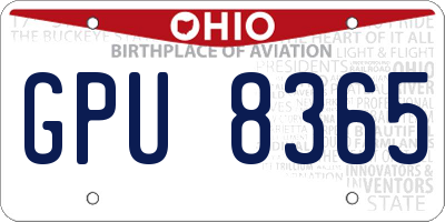 OH license plate GPU8365