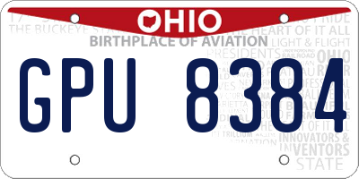 OH license plate GPU8384