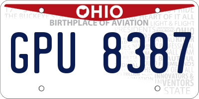 OH license plate GPU8387