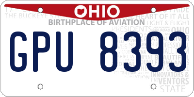 OH license plate GPU8393