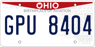 OH license plate GPU8404