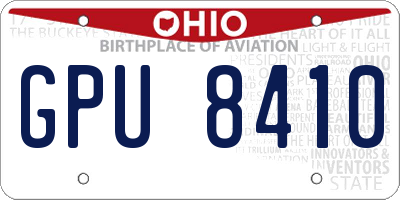 OH license plate GPU8410