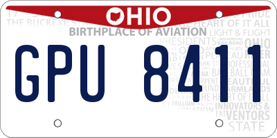 OH license plate GPU8411