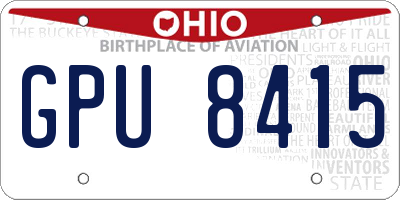 OH license plate GPU8415