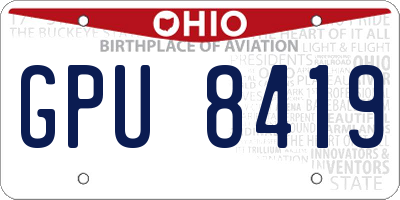 OH license plate GPU8419