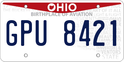 OH license plate GPU8421