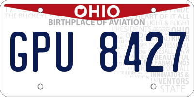 OH license plate GPU8427