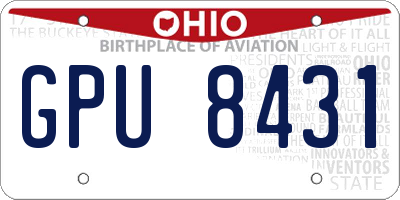 OH license plate GPU8431