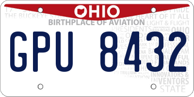 OH license plate GPU8432