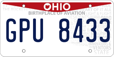 OH license plate GPU8433
