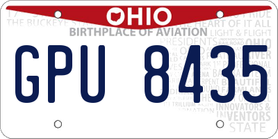 OH license plate GPU8435