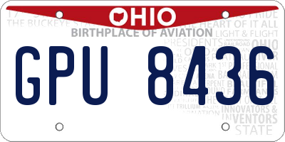 OH license plate GPU8436