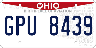 OH license plate GPU8439