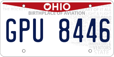 OH license plate GPU8446