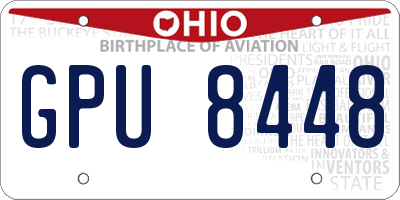 OH license plate GPU8448