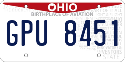 OH license plate GPU8451