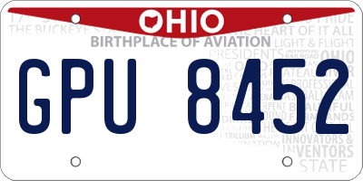 OH license plate GPU8452