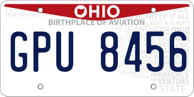 OH license plate GPU8456