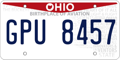 OH license plate GPU8457