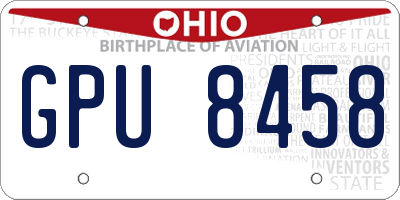 OH license plate GPU8458