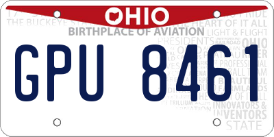 OH license plate GPU8461