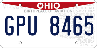 OH license plate GPU8465