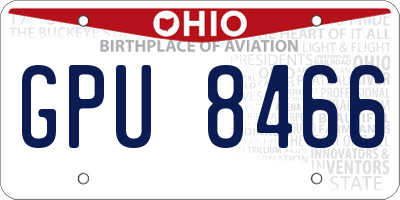 OH license plate GPU8466